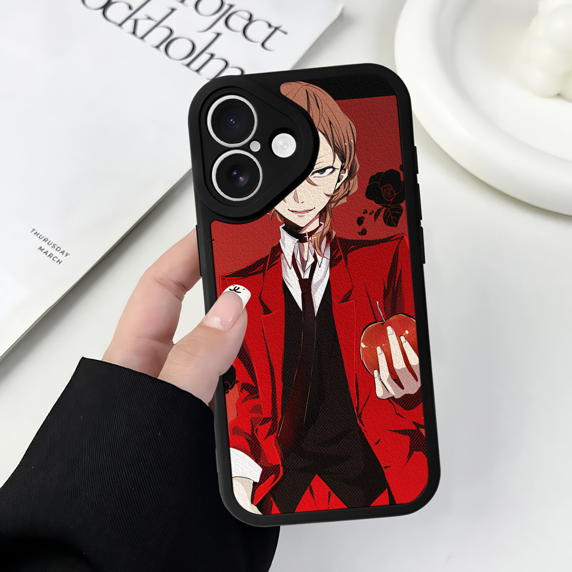 （画像用） 文豪ストレイドッグス Bungo Stray Dogs 【iPhone 16シリーズ対応】シリコンスマホケース（レザー調） 材質：シリコン